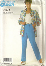 SIMPLICITY 7971 MISSES' SZ 10-14 PANTS, LOOSE-FITTING SHIRT, TOP SEWING PATTERN