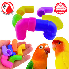 Bonka Bird Toys 3807 Pk6 Plastic Pipe Elbow Tubes Craft Part Foot Talon Parrot