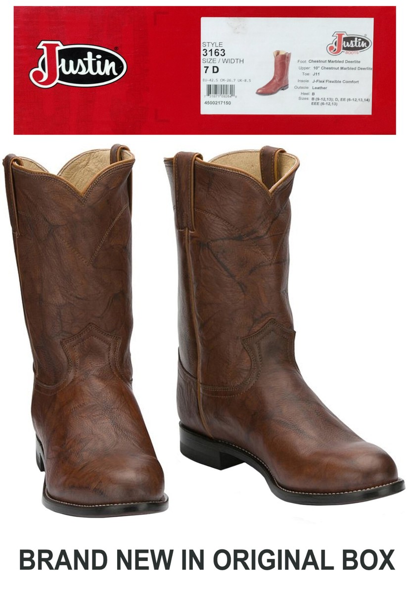 Justin 3163 Marbled Leather Roper Boots Men\'s 8.5 E Men main image 2