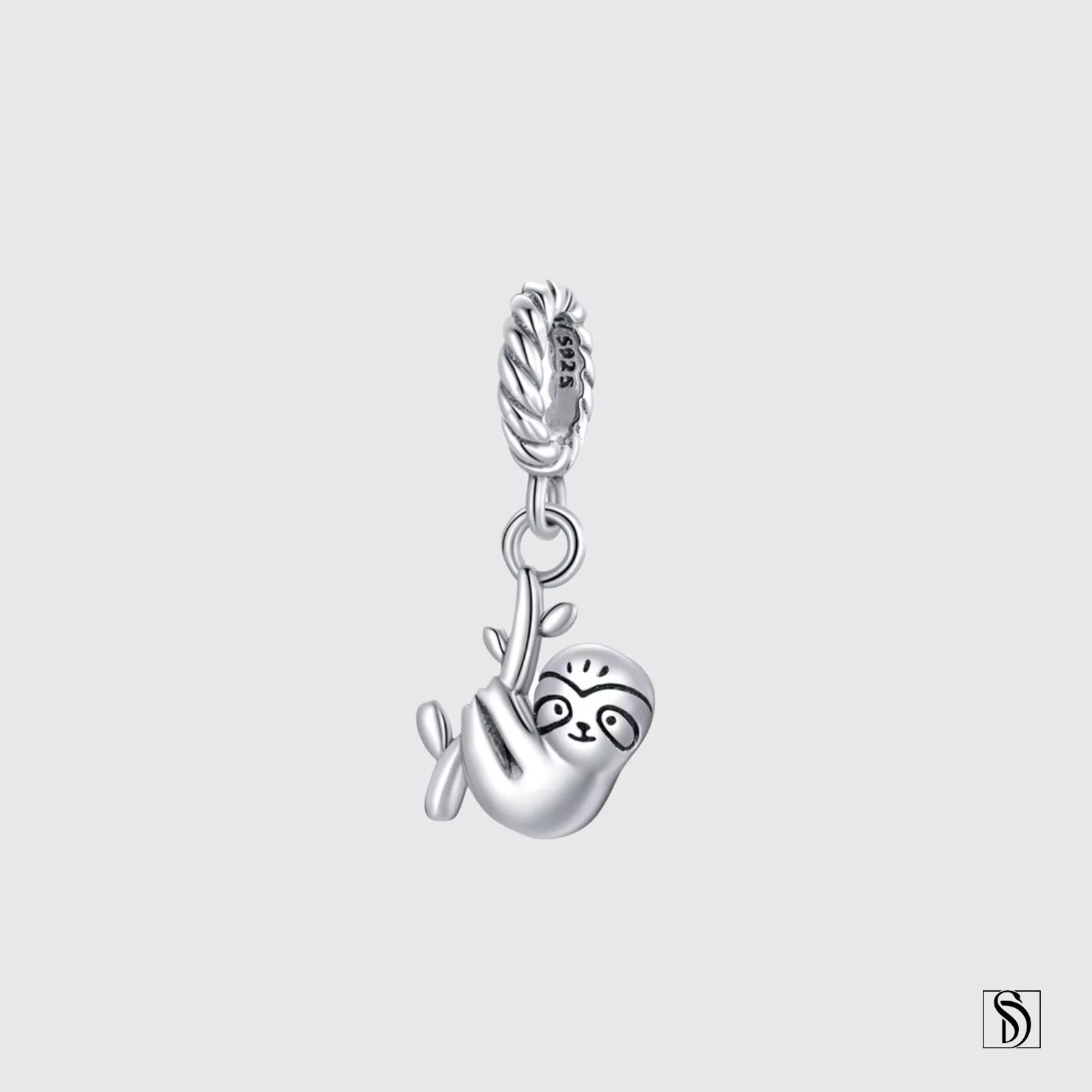 Mini collier suspendu charme paresseux, pendentif paresseux délicat en argent sterling premium