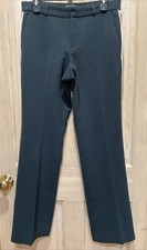 Banana Republic Mid Rise Navy Blue White Logan Striped Dress Pants 4 Pre-Owned
