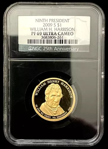 2009-S William H. Harrison Presidential Dollar NGC PF69 Ultra Cameo-(bin5011Z)