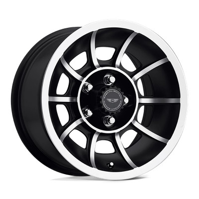 15x8.5 +6 American Racing Vector Satin Black 5x114.3 Wheels Rims (QTY 4)