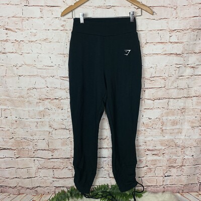 Gymshark Black Ruched Slim Fit Joggers Womens Size XS