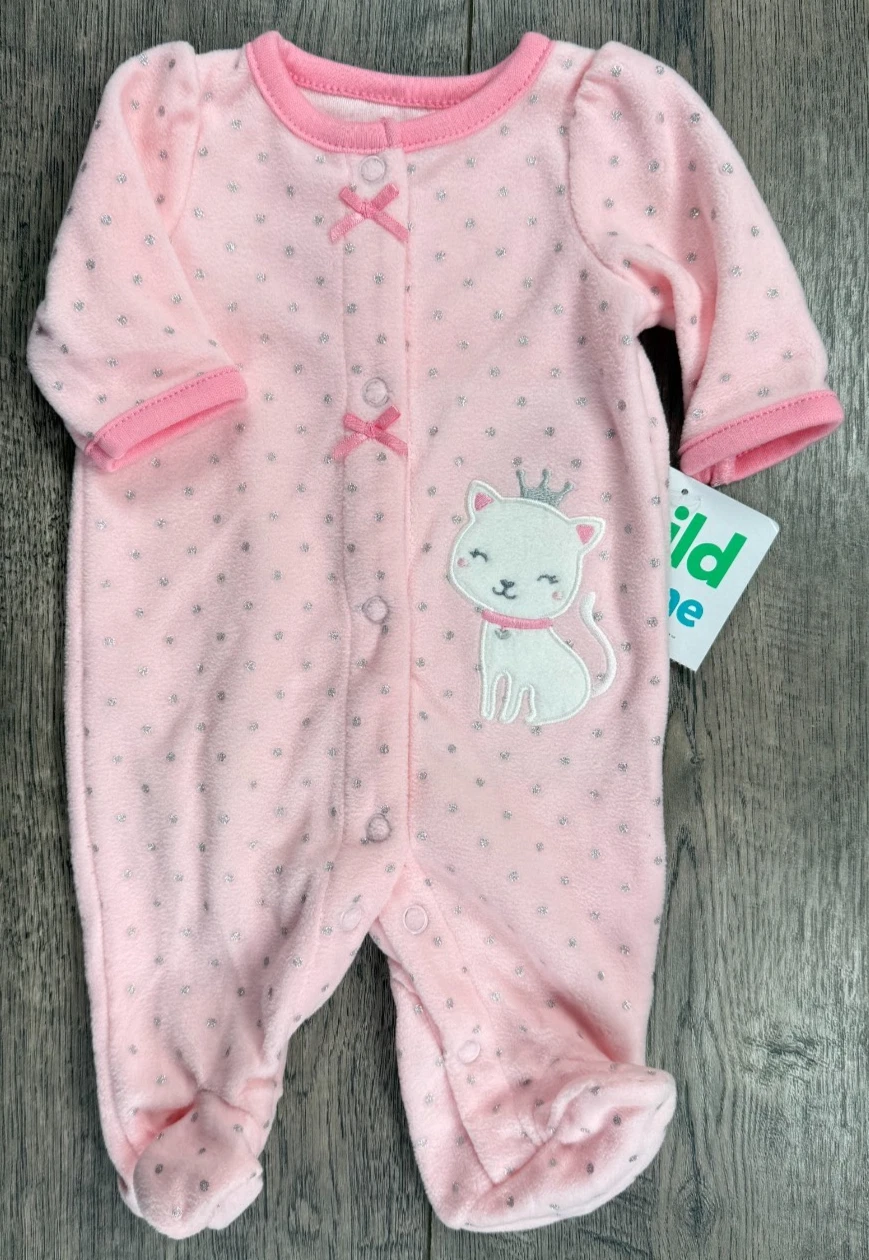 Baby Girl Clothes New Child Mine Carter's Preemie Fleece Princess Cat Outfit