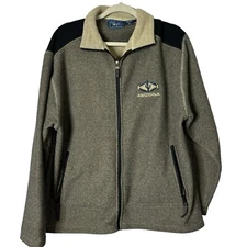 Polar Jacket Mens Large Gray Arizona Embroidered Zip Pockets Full Zip Cactus