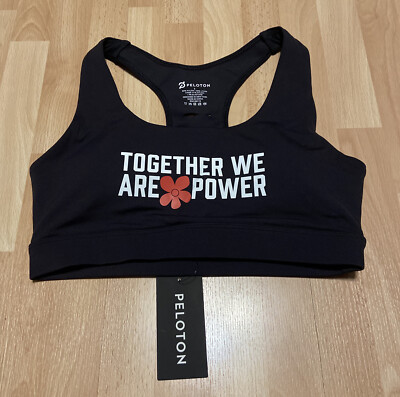New Womens Peloton Together We Are Power Black Advance Sophia Sports Bra Sm  $56
