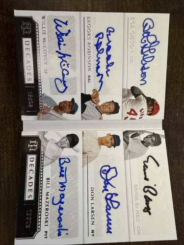 2021 National Treasures Decades  Larsen Banks McCovey Robison Gibson Auto 10/10 - Picture 3 of 4