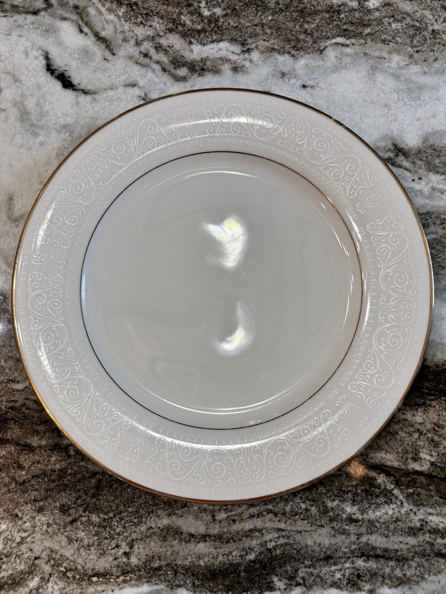 Noritake Tulane Dinner Plate (s) 7562 Ivory China Gold Trim Japan