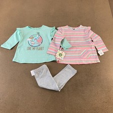 Little Me Baby Girl Size 18 Months Aqua Planet Printed 3 Piece Play Set NWT