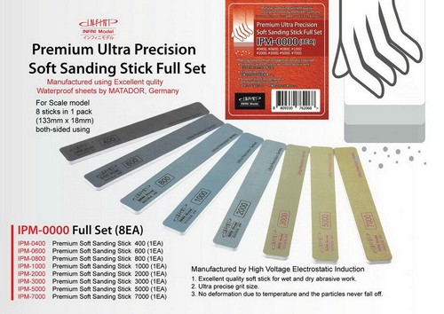 Infini Model Premium Soft Sanding Stick (Matador) Full Set (8pcs) - 第 1/1 張圖片