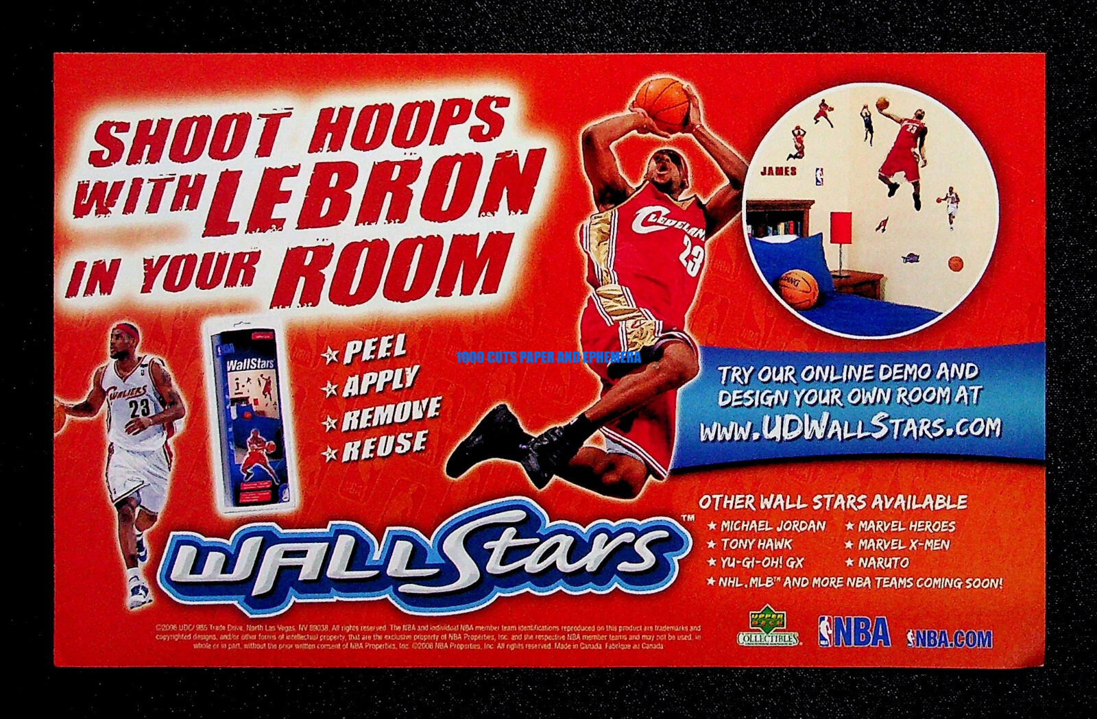 Wall Stars Stickers Lebron James Upper Deck 2006 Print Magazine Ad Poster ADVERT