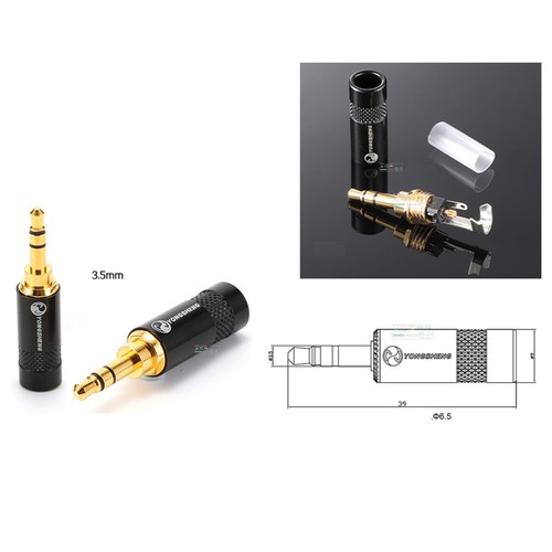 TRS 3.5mm Jack To Dual TS 6.5 Plug Splitter Audio Phono Plugs Cable Lead Adapter - Picture 2 of 7