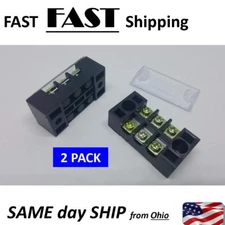 terminal block - 3 position 3pin 3 terminal with cover - 600V max - 600 Volt max