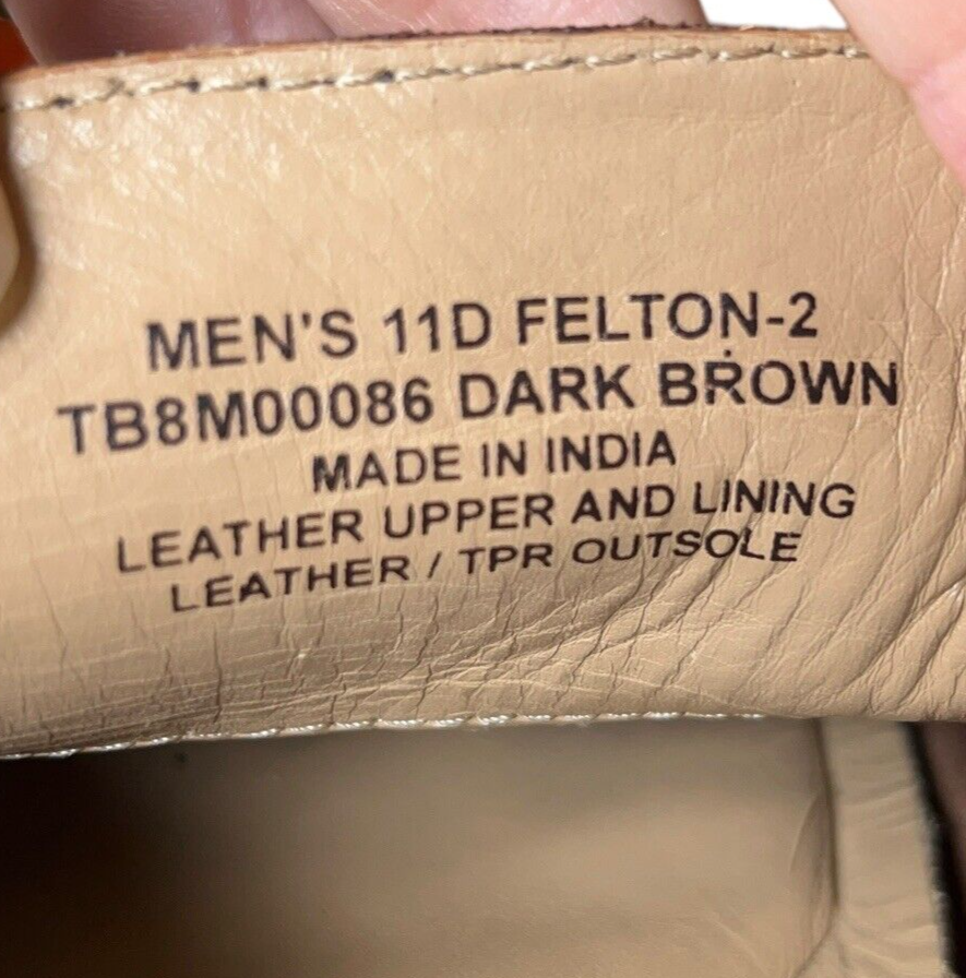 Tommy Bahama Felton 2 Dark Brown Leather Casual Loafer Shoes 