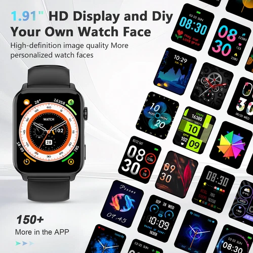 Smartwatch Damen Herren Fitnessuhr Armbanduhr mit Pulsmesser Schrittzähler Uhr - Bild 4 von 13