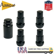 4x 1.77" Black M14x1.5 Anti-Theft Wheel Lock Nut & Key Fit Ford F150 & Lincoln