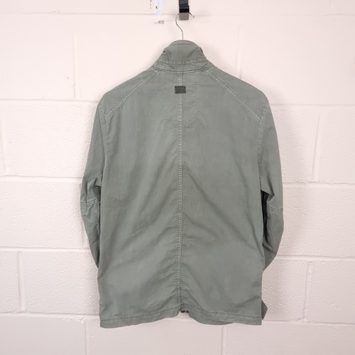 G STAR Jacket Mens S Small Deline Overshirt Cotton Canvas Full Zip Green Khaki - Picture 5 of 13