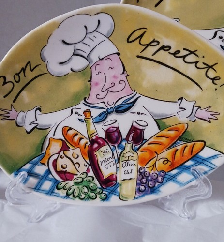 Mud Pie Bon Appetite By Tracy Flickinger Cheese Fruit Plates 3 In Set - Picture 2 of 5