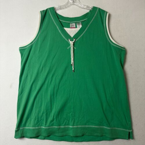 JMS Just My Size shirt top sz 4X sleeveless kelly green tennisprep nautical