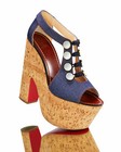 100% AUTH NEW WOMEN LOUBOUTIN ORDONANETTE 160 DENIM PLATFORM WEDGE SANDALS US 9 — photo 3