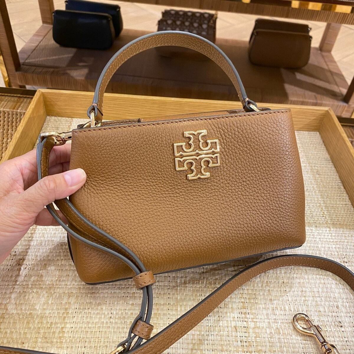 Tory Burch Britten Pebbled Leather Micro Satchel Crossbody Tory Burch Britten Pebbled Leather Micro Satchel Crossbody