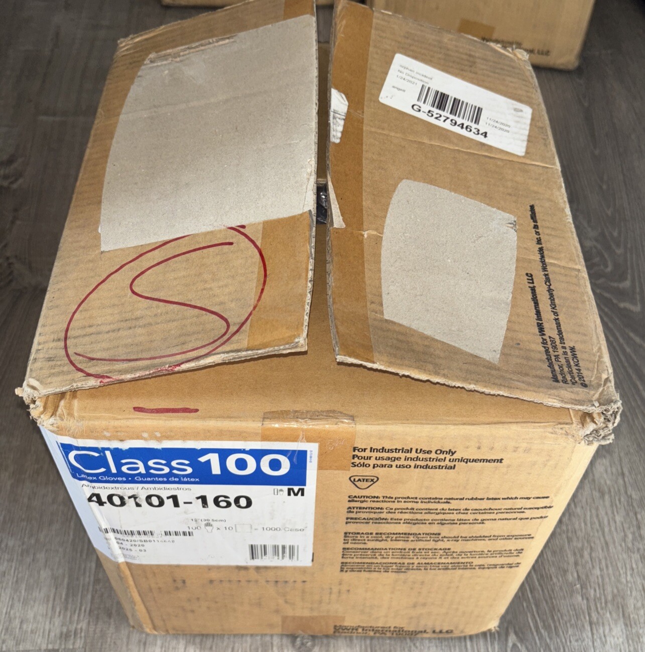 (QTY 1000) VWR International CertiClean 40101-160 Class 100 Latex Gloves, Size M