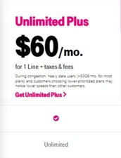 T-Mobile 30 Days Unlimited Talk,Text,Data & 10GB Hotspot ESIM Instant Activation