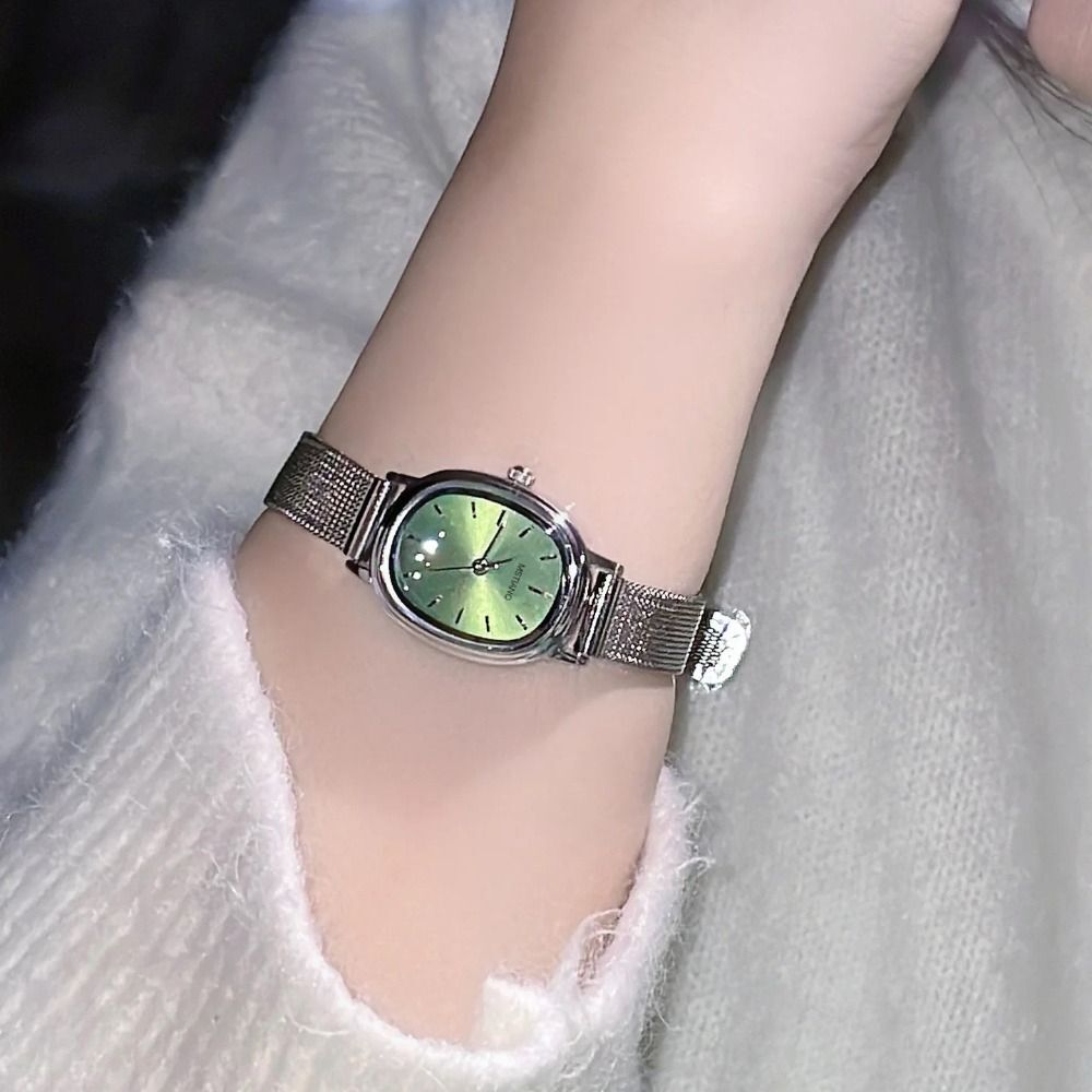 Oval Dial Women's Watch Stainless Steel Quartz Watch Ladies Wristwatches  Gifts