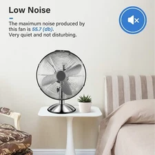 12 Inch Stand Fan 3 Settings Speeds High Velocity Metal For Residential Silver