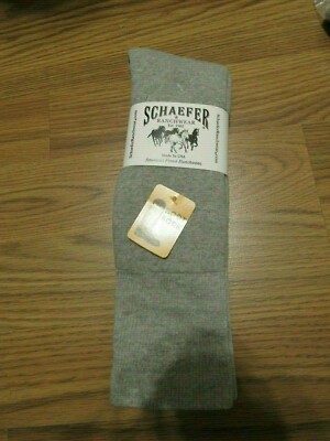 SCHAEFER, MEN'S NEW Gray Cotton Bl Ranch Wear Boot Socks, Size 9-11