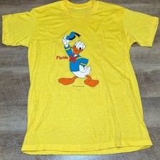 Vintage Walt Disney World Florida Donald Duck yellow shirt size Medium