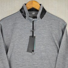 GREYSON NEW $148 Lightweight 1/4 Zip Sz Large Wicking Brrr Fabric Mens Golf Gray