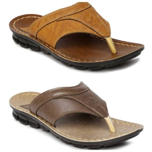 PARAGON Vertex Men's Mustard - Brown Flip-Flops Foot Sandal Formal Flat Heel - Picture 1 of 11