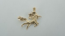 14k Yellow Gold Unicorn Pendant