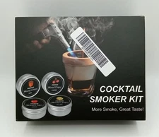 Cocktail Smoker Kit with 4 Wood Chips, Brush, Spoon