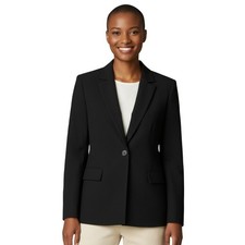 ZARA Black One Button Blazer Women's Size Medium Tailored Fit Business Casual