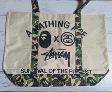 A Bathing Ape x Stussy Tote Bag Nylon Camouflage Smart 2011 Limited Edition