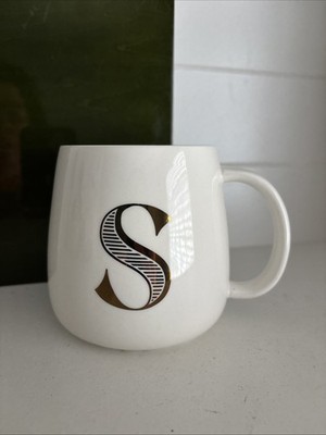 Ceramic  S  Monogram Coffee Mug~15.55 Fl Oz ~ NEW