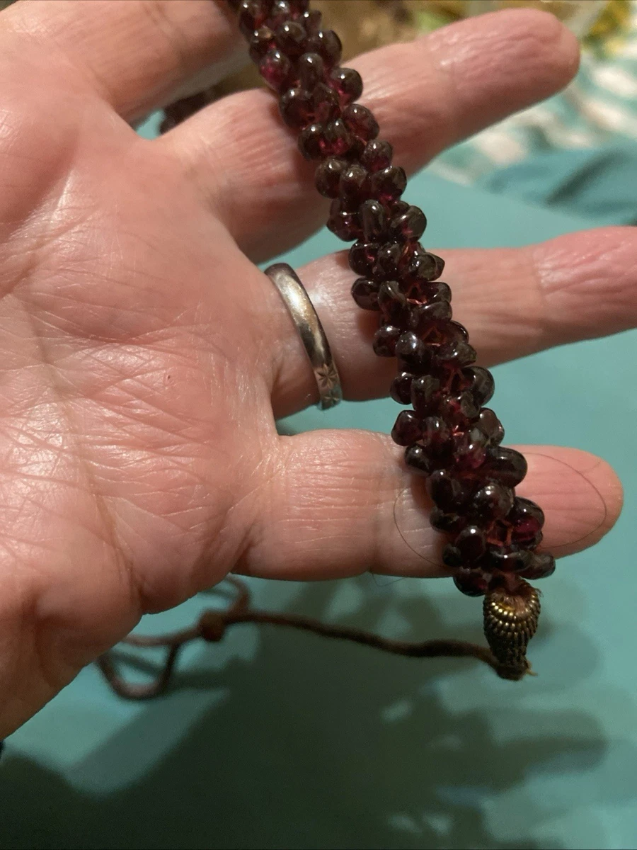 Collana Ciondolo Cuore Con Granato Rosso Fuoco – Argentata – Stile Vintage Europeo - Foto 4