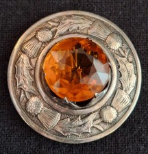 Antique Celtic Scottish Thistle Kilt Pin Brooch Made in Great Britain