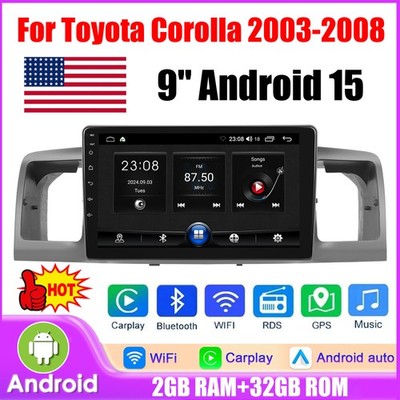 Apple Carplay For Toyota Corolla 2003-2008 Android 15 Car Stereo Radio GPS 2+32G