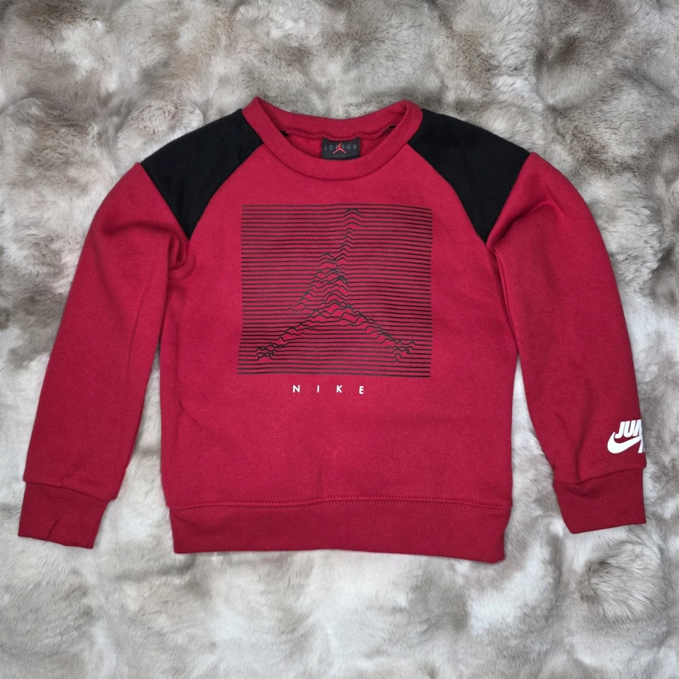 Felpa e jogger Nike Air Jordan in pile set 2 pezzi rosso/nero taglia 3T ragazzo nuova con etichette - Immagine 3 di 4
