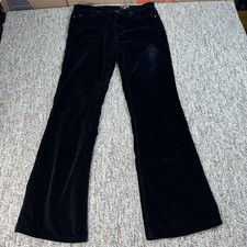 Polo Jeans Ralph Lauren Women 4 28x30 Black Velvet Pants Pockets Black - READ