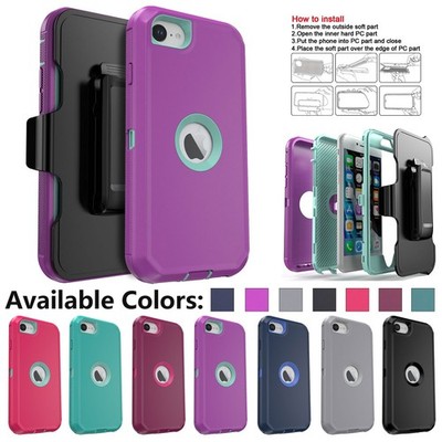 For Apple iPhone SE 2nd 3rd 2022 2020 Case Rugged Cover / Clip Kickstand Holster