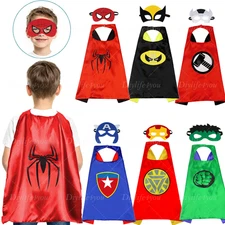 Superhero Capes and Masks for Kids Cosplay Party Dress up Costumes Halloween