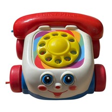 Fisher-Price Vintage Pull-Along Chatter Telephone Rotary Dial 2000 Edition Works