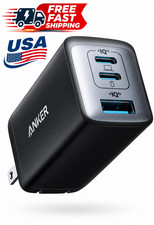 Anker Laptop Charger, 65W Max 3-Port GaN USB C Charger Block with Smart