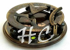 Sonnenuhr-Kompass aus Messing mit Antik-Finish, 7,6 cm (3 Zoll), handgefertigt,