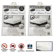 2Pack Full Size Bed Mattress Covers Plastic with Zipper Dustproof and Water R